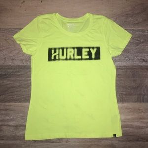 neon yellow hurley shirt